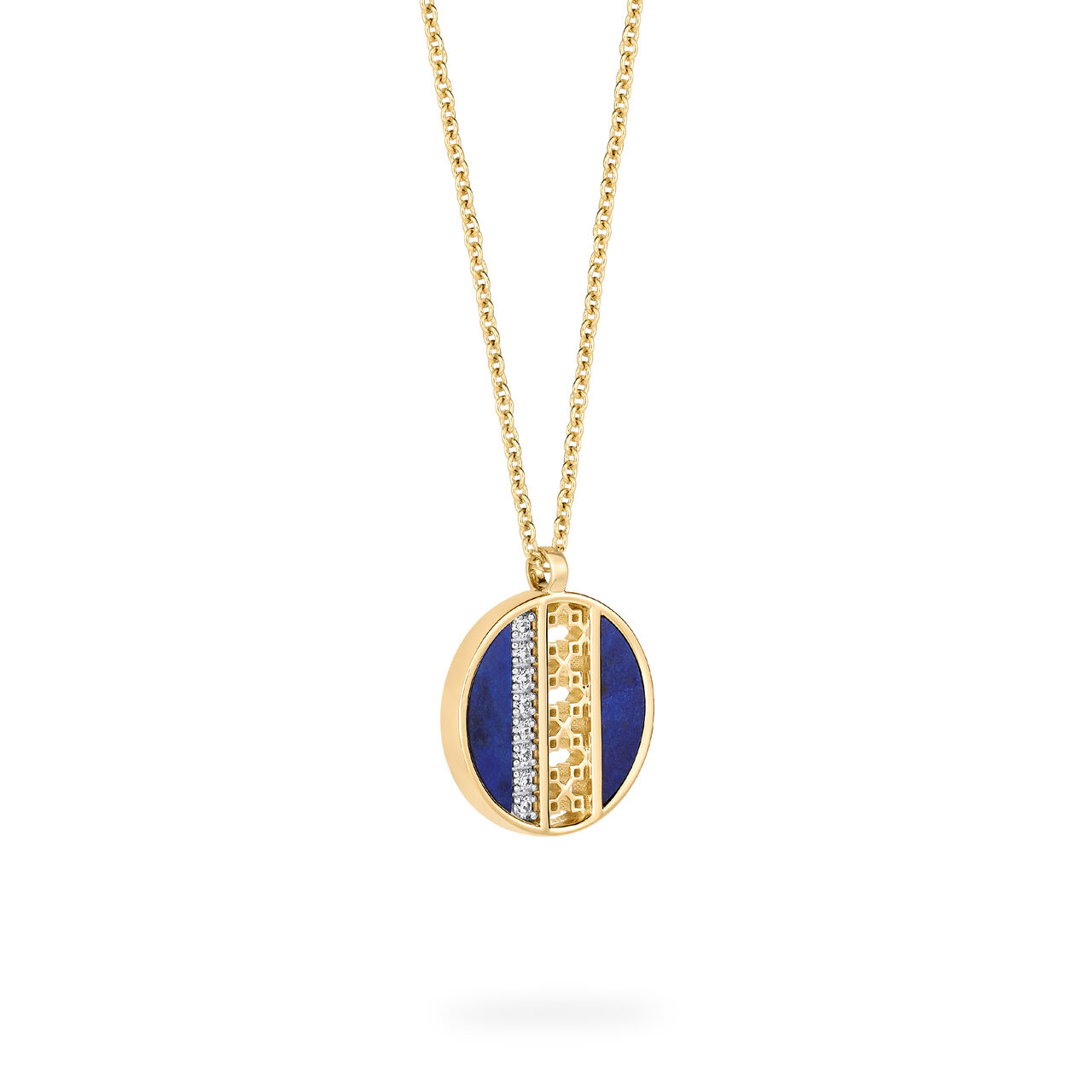 Birks Dare to Dream Lapis Lazuli and Diamond Medallion Pendant image number 2